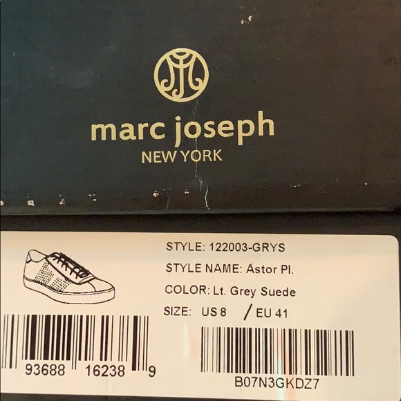 NWB Marc Joseph Astor Place Grey Suede Sneaker 8 - Picture 6 of 6